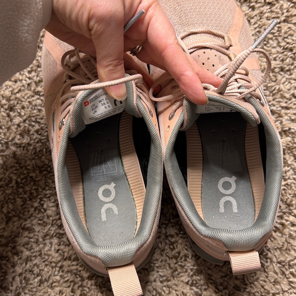 On Cloud Blush Pink Waterproof Athletic Shoes - Picture 8 of 8